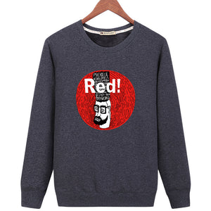 Harajuku Style Sweatshirts - Solid Color Harajuku Style Series Red Icon Fashion Fleece Sweatshirt