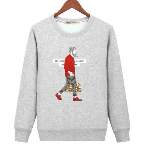 Image of Harajuku Style Sweatshirts - Solid Color Harajuku Style Series Man Icon Fashion Fleece Sweatshirt