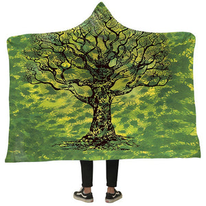Magic Hooded Blankets - Magic Series Tree Pattern Fleece Hooded Blanket