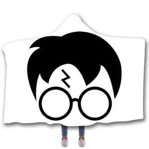 Harry Potter Hooded Blankets - Harry Potter White Fleece Hooded Blanket