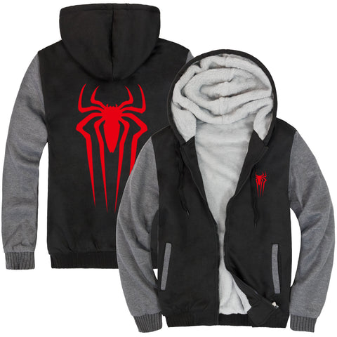 Image of Spiderman Jackets - Spiderman Movie Series Spiderman Sign Super Cool Fleece Jacket