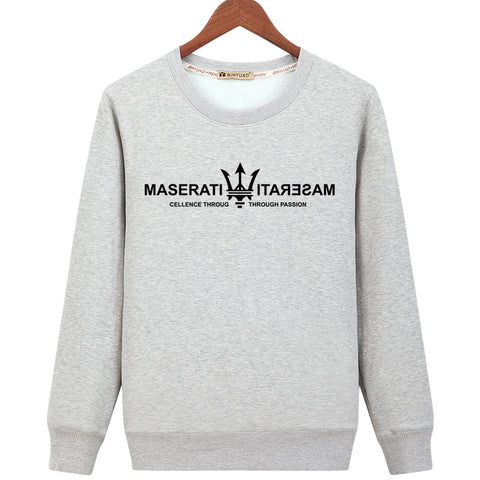 Image of Harajuku Style Sweatshirts - Solid Color Harajuku Style Series MASERATI Icon Fashion Fleece Sweatshirt