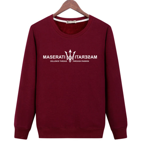 Image of Harajuku Style Sweatshirts - Solid Color Harajuku Style Series MASERATI Icon Fashion Fleece Sweatshirt