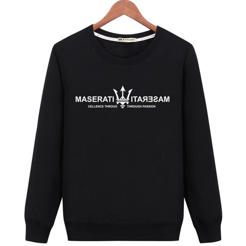 Image of Harajuku Style Sweatshirts - Solid Color Harajuku Style Series MASERATI Icon Fashion Fleece Sweatshirt