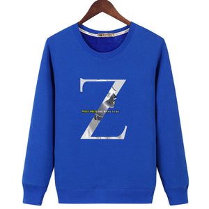 Harajuku Style Sweatshirts - Solid Color Harajuku Style Z Icon Fashion Fleece Sweatshirt