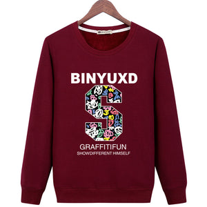 Harajuku Style Sweatshirts - Solid Color Harajuku Style Series S Sign Fashion Fleece Sweatshirt