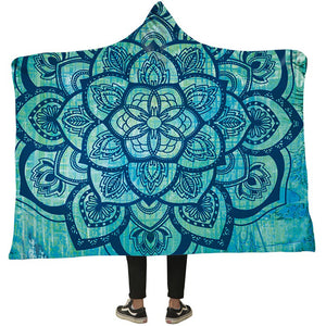 Magic Hooded Blankets - Magic Pattern Blue Fleece Hooded Blanket
