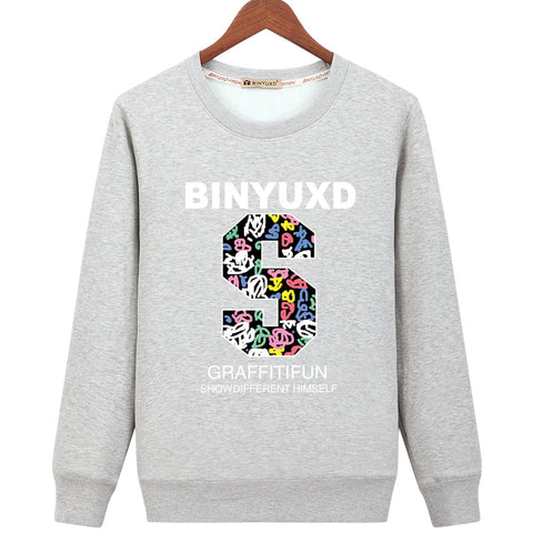 Image of Harajuku Style Sweatshirts - Solid Color Harajuku Style Series S Sign Fashion Fleece Sweatshirt