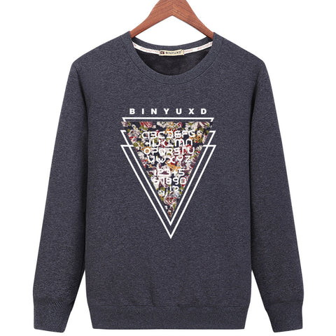 Image of Harajuku Style Sweatshirts - Solid Color Harajuku Style Series BINYUXD Icon Fashion Fleece Sweatshirt