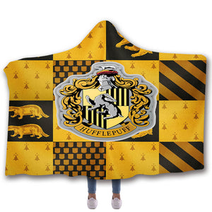 Harry Potter Hooded Blankets - HUFFLEPUFF Fleece Hooded Blanket