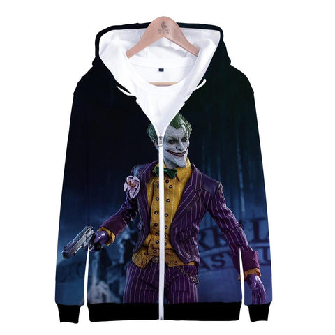 Image of Suicide Squad Hoodies - Joker Series Evil Joker Icon Blue Unisex 3D Hoodie
