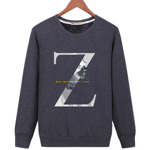 Image of Harajuku Style Sweatshirts - Solid Color Harajuku Style Z Icon Fashion Fleece Sweatshirt