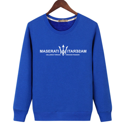 Image of Harajuku Style Sweatshirts - Solid Color Harajuku Style Series MASERATI Icon Fashion Fleece Sweatshirt