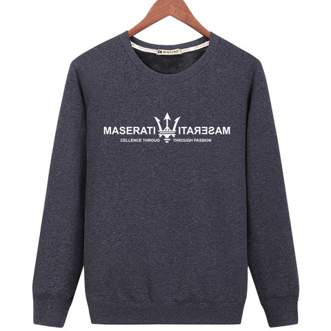 Image of Harajuku Style Sweatshirts - Solid Color Harajuku Style Series MASERATI Icon Fashion Fleece Sweatshirt