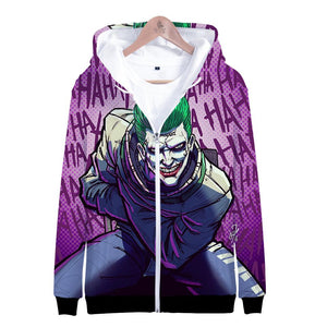 Suicide Squad Hoodies - Joker Series HAHA Evil Joker Purple Unisex 3D Hoodie