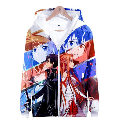 Image of Sword Art Online 3D Hoodies - Harajuku Zipper Sweatshirt