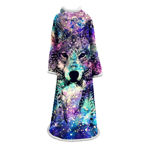 Image of Wolves Blanket With Sleeves-3D Digital Printed Animal Blanket Robe