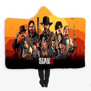Red Dead Redemption - Red Dead Redemption Game Character Team Fleece Hooded Blanket