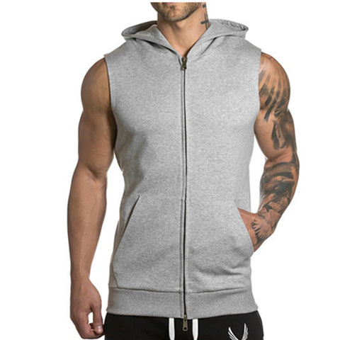 Image of Solid Color Hoodies - Zip Up Black Grey Hoodie