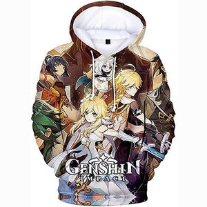 Genshin Impact Hoodies - 3D Game Pullover Hoodie