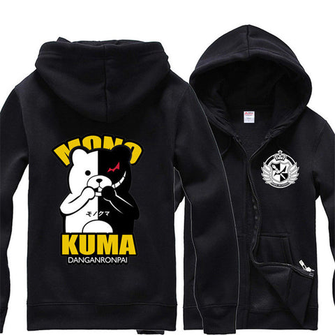 Image of Danganronpa Monokuma Hoodies - Zip Up Fleece Hoodie