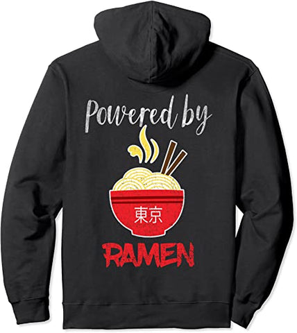 Image of Powered By Ramen Hoodie -Vintage Retro Noodle Top