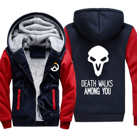 Image of Overwatch Death Walks Jackets- Zip Up Among You Fleece Jacket