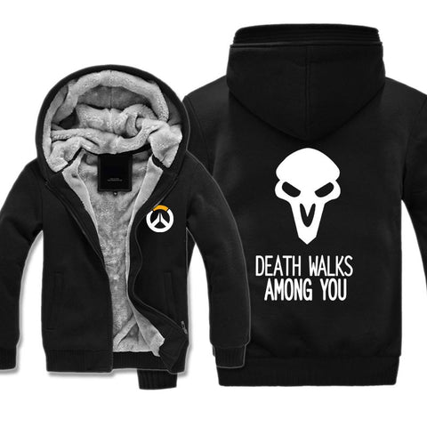 Image of Overwatch Death Walks Jackets- Zip Up Among You Fleece Jacket