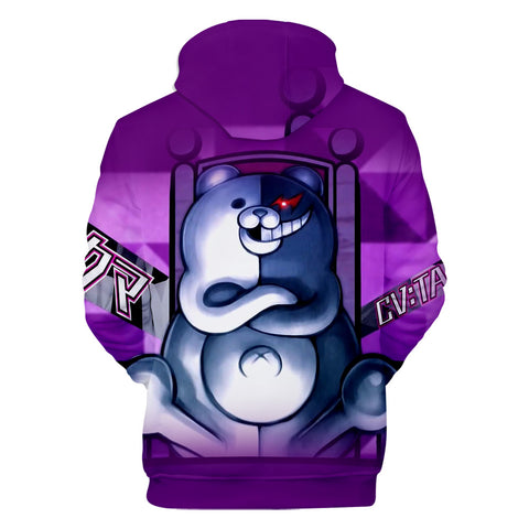 Image of New Purple 3D Print Monokuma Hoodies