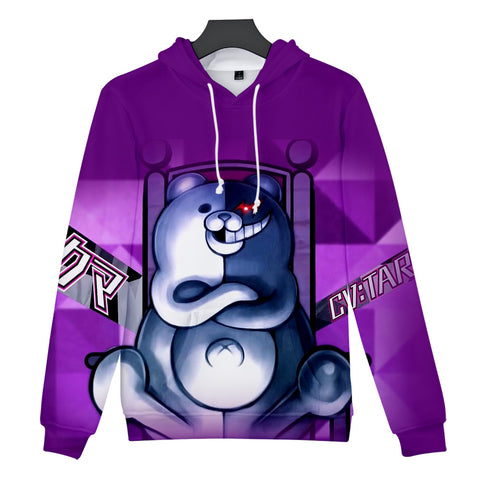 Image of New Purple 3D Print Monokuma Hoodies