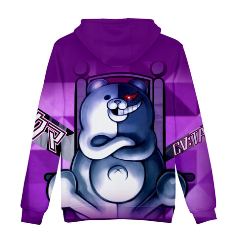 Image of New Purple 3D Print Monokuma Hoodies