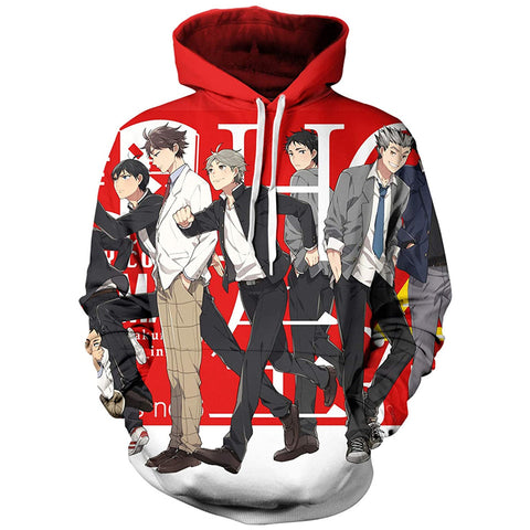 Image of Anime Haikyuu Costume Hoodie Pullover - 3D Printed Hooded Sweatshirt