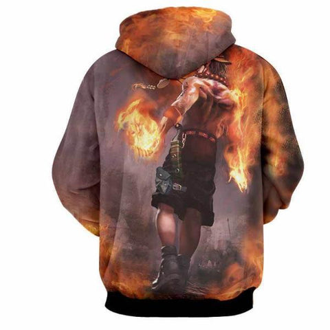 Image of Ace Fire 3D Printed Hoodie One Piece