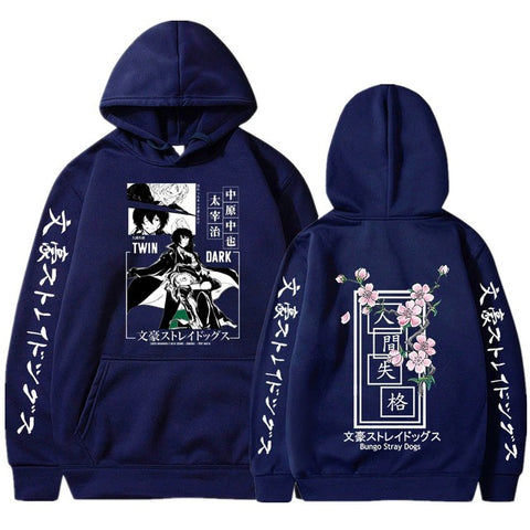 Image of Anime Bungo Stray Dogs Printed Hoodies Cartoon Graphic Streetwear Sweatshirt Oversized Pullover
