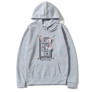 Anime Bungou Stray Dogs Hoodie Cherry Blossoms Back Graphic Hoodies Fashion Sweatshirt