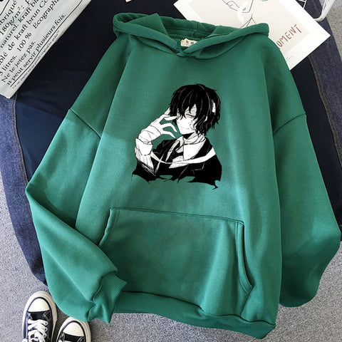 Image of Anime Bungou Stray Dog Print Hoodie Harajuku Oversized Sweatshirt Casual Hoodies