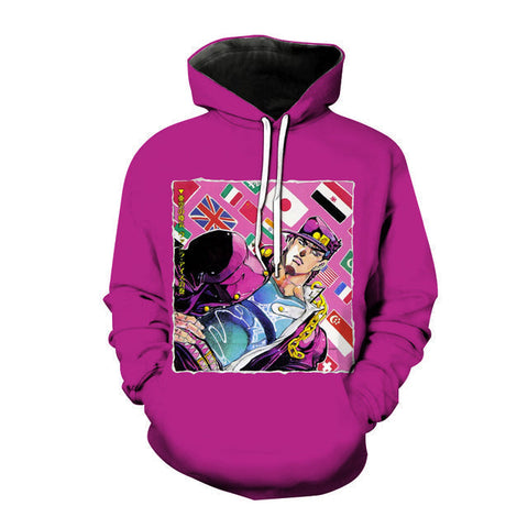 Image of Anime JOJO's Bizarre Adventure 3D Hoodies Casual Oversized Pullover Sweatshirt