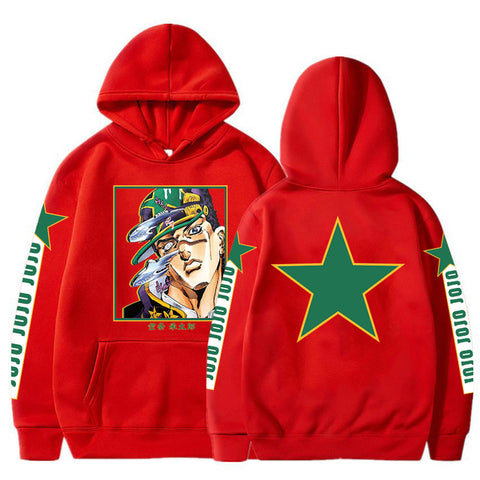 Image of Anime Jojo's Bizarre Adventure Hoodies Kujo Jotaro Cozy Tops