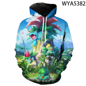 Anime Pokemon Pullover - 3D Printed Sweatshirt Hoodie