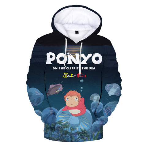 Image of Ponyo on the Cliff Sweatshirts - Anime 3D Printed Hoodie