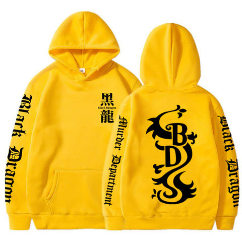 Image of Anime Tokyo Revengers Hoodie Black Dragon Costume Sweatshirts Cozy Tops Sweatsuit