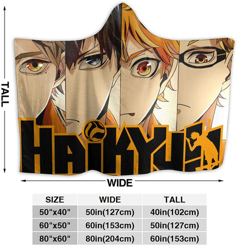 Image of Hooded Blanket - Anime Haikyu! Passionate Volleyball Cartoon Blankets