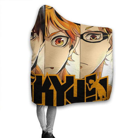 Image of Hooded Blanket - Anime Haikyu! Passionate Volleyball Cartoon Blankets