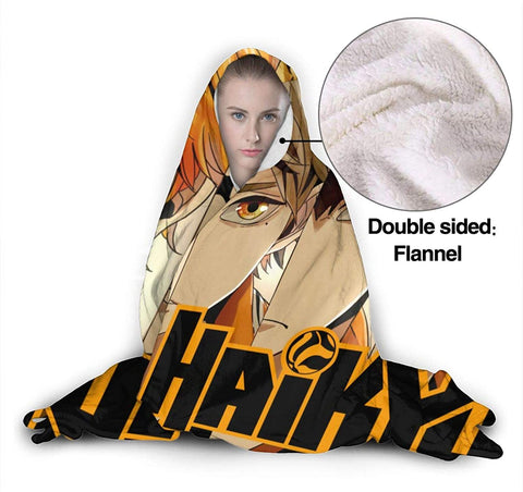 Image of Hooded Blanket - Anime Haikyu! Passionate Volleyball Cartoon Blankets