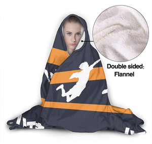 Anti-Pilling Flannel Hooded Blanket - Anime Haikyu! Passionate Volleyball Blankets