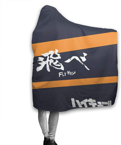 Image of Anti-Pilling Flannel Hooded Blanket - Anime Haikyu! Passionate Volleyball Blankets