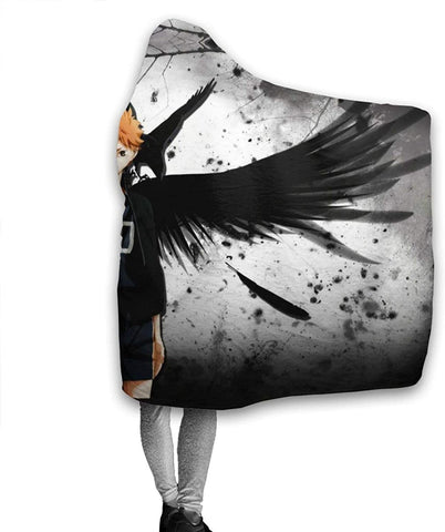 Image of Flannel Hooded Blanket - Anime Haikyu! Passionate Volleyball Blankets