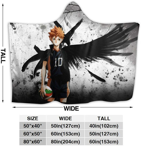 Image of Flannel Hooded Blanket - Anime Haikyu! Passionate Volleyball Blankets