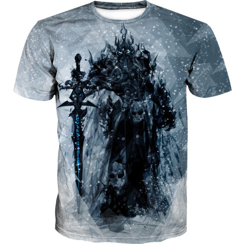 Image of World of Warcraft Lich King Arthas Hoodies - Pullover  Grey Hoodie