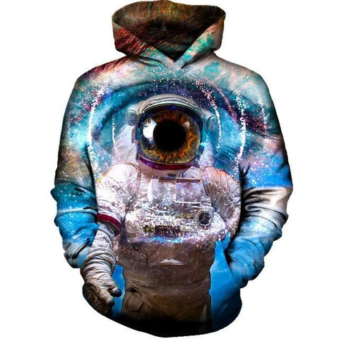 Image of Funny Astronaut Eye Hoodies - Trippy  Pullover Hoodie